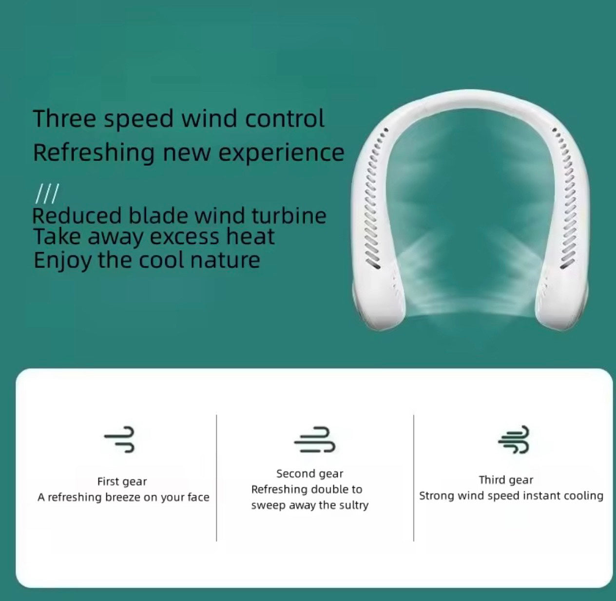 Portable Neck Fan, Hands-Free Bladeless