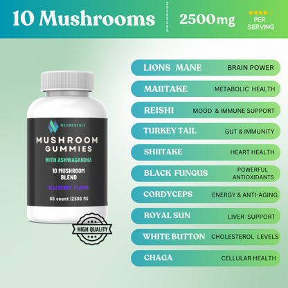 10in1 Mushroom Gummies with Ashwagandha